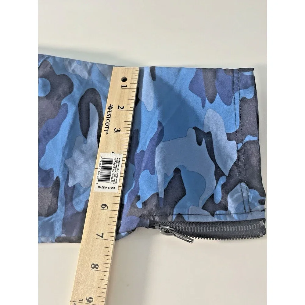 Balera Womens M Blue Camo Dance Jogger Pants Zip Leg D-Ring High Rise Performanc